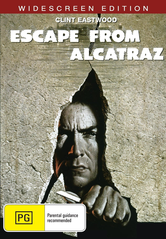 DVD cover of "Escape from Alcatraz" featuring Clint Eastwood and Patrick McGoohan, crime drama film on a rareandcollectibledvds release
