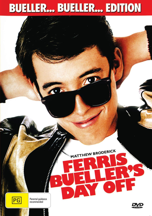 Ferris Bueller's Day Off DVD featuring Matthew Broderick and Alan Ruck, comedy movie from rareandcollectibledvds.