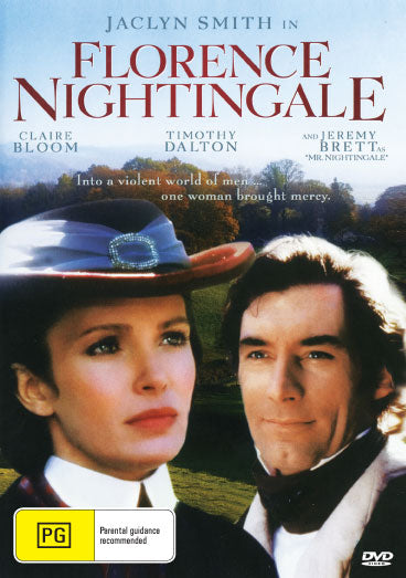 DVD cover of Florence Nightingale drama featuring Jaclyn Smith and Claire Bloom, showcasing the film's artwork.