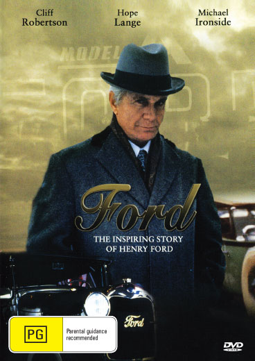 DVD of Ford: The Man and The Machine drama featuring Cliff Robertson and Hope Lange, with a cover image of the film artwork.
