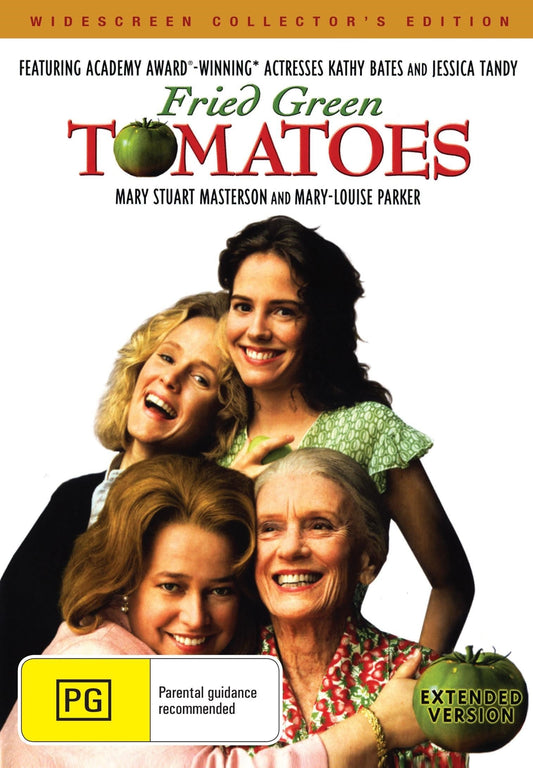 Fried Green Tomatoes DVD featuring Kathy Bates and Jessica Tandy, drama film with colorful cover art.