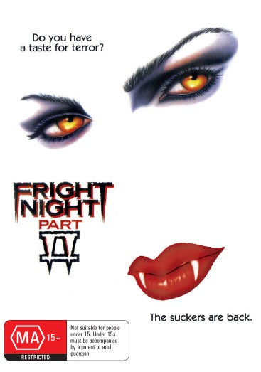 Fright Night 2 DVD comedy featuring Will Payne and Jaime Murray, with cover art showing spooky horror-themed design
