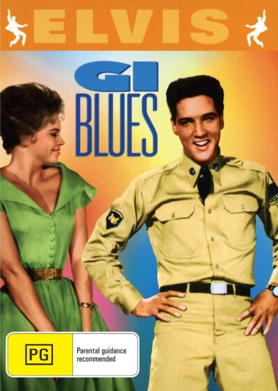 G.I. Blues DVD featuring Elvis Presley and Juliet Prowse, comedy film, with cover art showing Elvis in military uniform and cast images.