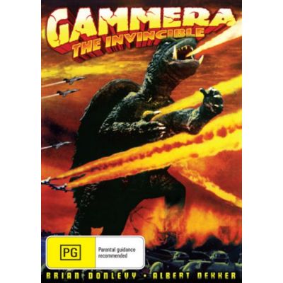 DVD cover of Gammera: The Invincible featuring action scenes with Albert Dekker and Brian Donlevy from the rareandcollectibledvds collection