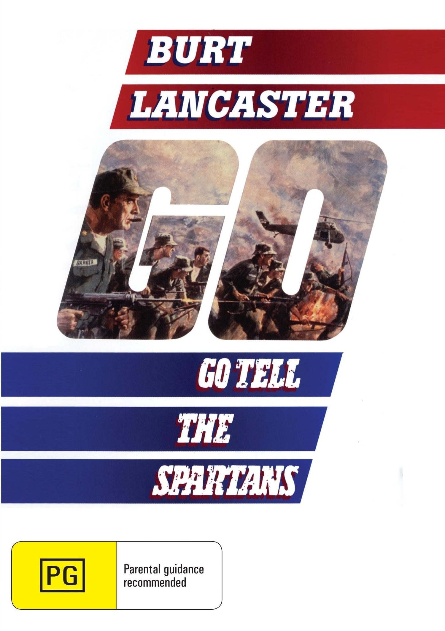 DVD of "Go Tell the Spartans" drama featuring Burt Lancaster and Craig Wasson, with cover art showing actors and title.