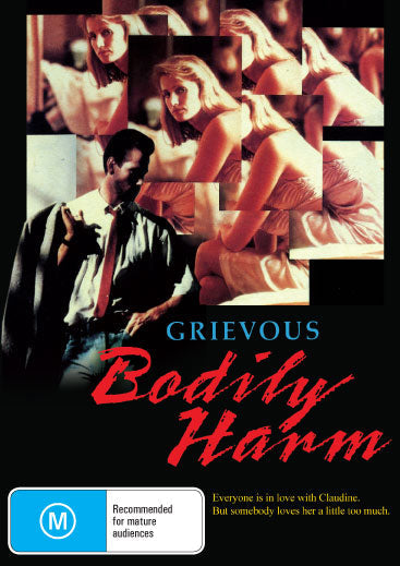 DVD cover for "Grievous Bodily Harm," crime film starring Colin Friels and John Waters, from Rare and Collectible DVDs.