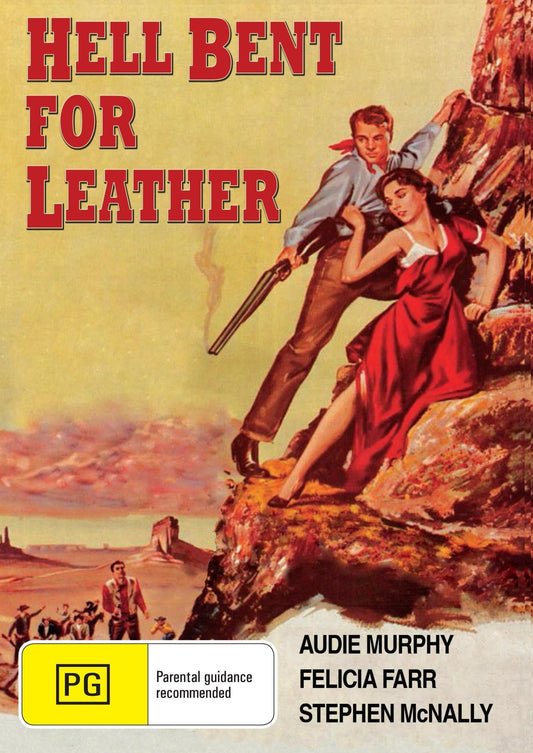 DVD cover of "Hell Bent For Leather" Western with Audie Murphy and Felicia Farr, featuring vintage movie artwork.