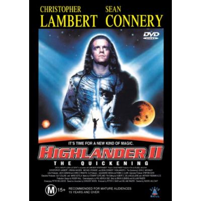 Highlander II The Quickening DVD featuring action scenes with Christopher Lambert and Sean Connery, from rareandcollectibledvds