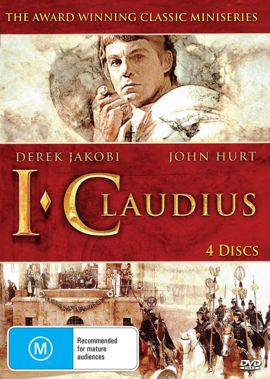DVD cover of I, Claudius featuring Derek Jacobi and John Hurt, part of the Rare and Collectible DVDs biography series.
