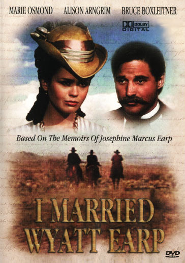 DVD cover for "I Married Wyatt Earp," a Western film featuring Marie Osmond and Bruce Boxleitner, in a rareandcollectibledvds edition.