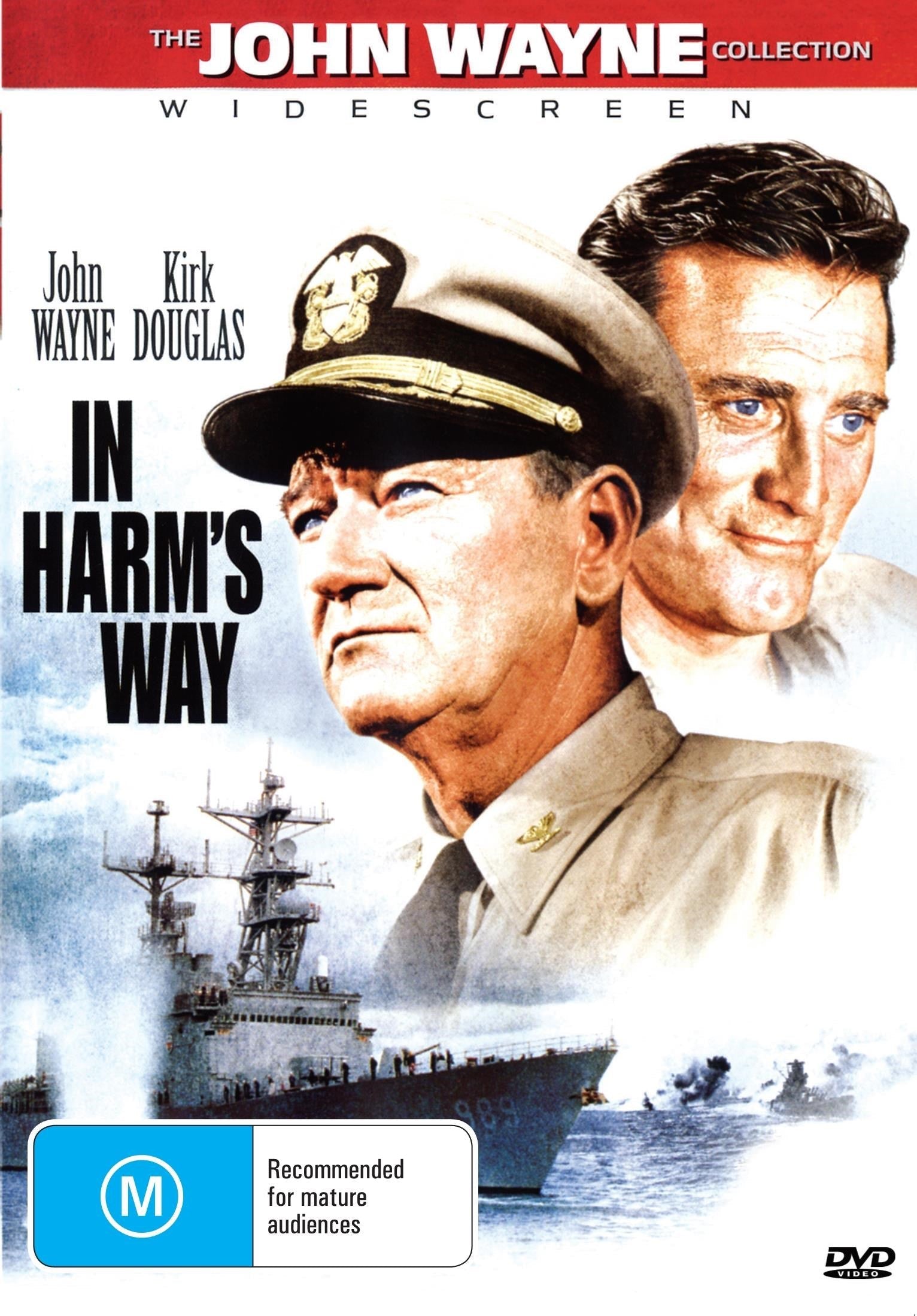 DVD of "In Harm's Way" featuring John Wayne and Kirk Douglas, a classic romance film from RareAndCollectedDVDs.