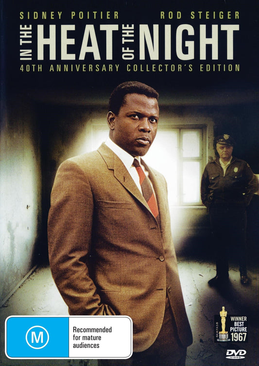 DVD of In The Heat Of The Night featuring Sidney Poitier and Rod Steiger, mystery movie, from RareandCollectibleDVDs.
