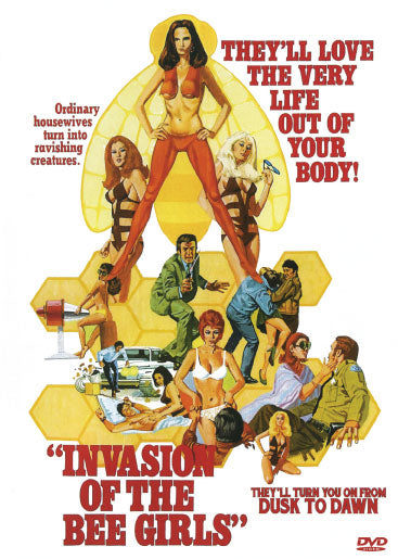 DVD cover of Invasion of the Bee Girls featuring William Smith and Anitra Ford, sci-fi movie from RareAndCollectibleDVDs.