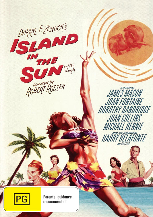 DVD of Island In The Sun drama featuring James Mason and Joan Fontaine, with cover art showing the movie title and cast.