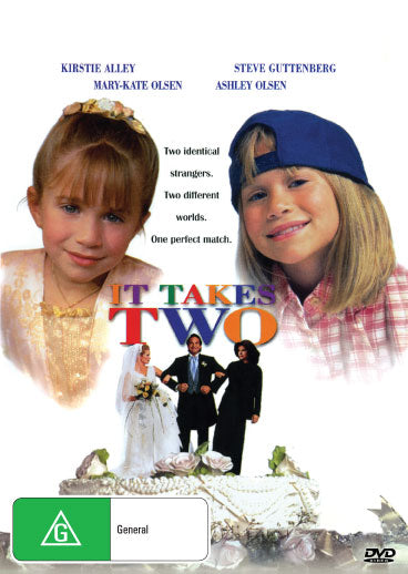 It Takes Two DVD featuring Kirstie Alley and Steve Guttenberg, comedy movie, cover art showing both actors.