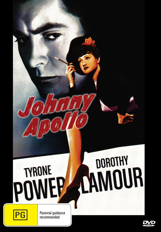 Johnny Apollo DVD featuring Tyrone Power and Dorothy Lamour, a rare crime film from the classic era.