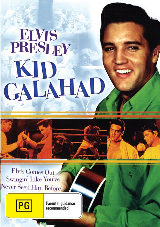 DVD of Kid Galahad featuring Elvis Presley and Gig Young, a biography film on a rareandcollectibledvds release.