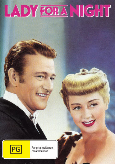 DVD cover of "Lady For A Night" drama featuring Joan Blondell and John Wayne, available from RareAndCollectibleDVDs.