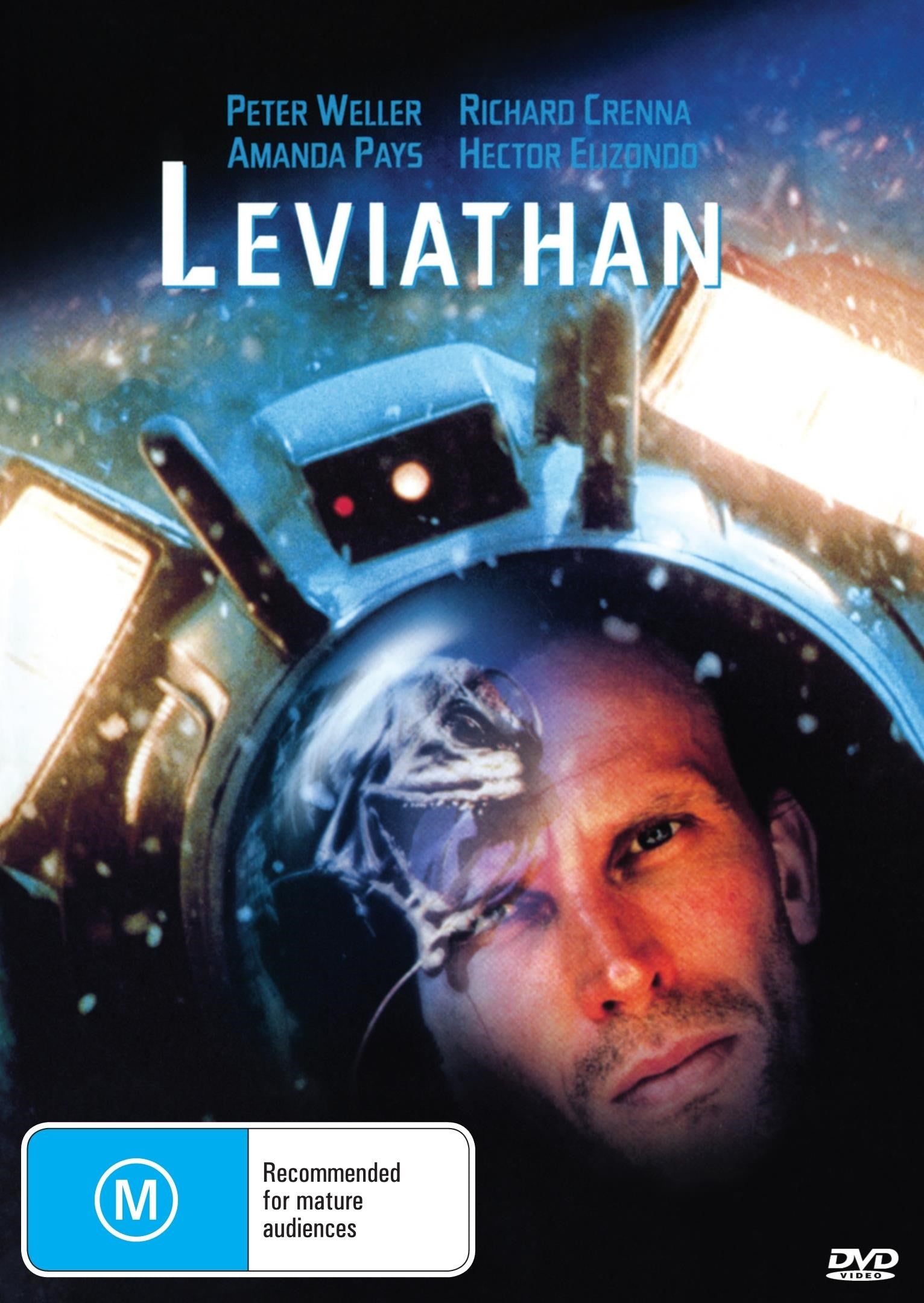 Leviathan DVD featuring Peter Weller and Richard Crenna, adventure movie, image showing DVD case from rareandcollectibledvds
