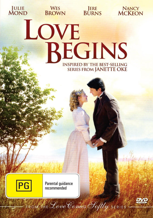 Western DVD titled Love Begins with Wes Brown and Julie Mond, featuring Western-themed artwork and characters on the cover.