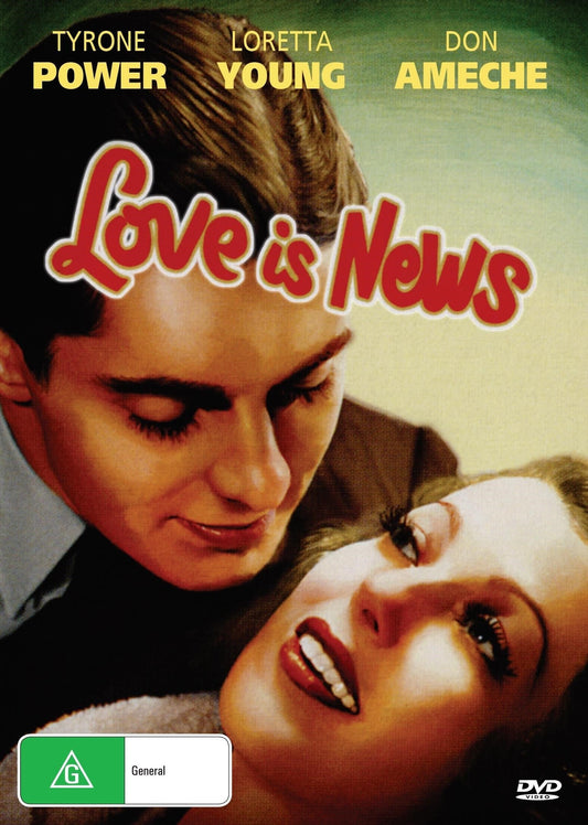 DVD cover of "Love Is News" comedy featuring Tyrone Power and Loretta Young, from the rareandcollectibledvds collection.