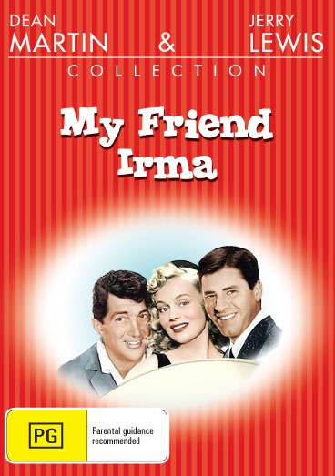 DVD of the comedy "My Friend Irma" featuring John Lund and Diana Lynn, with a colorful cover art and title.