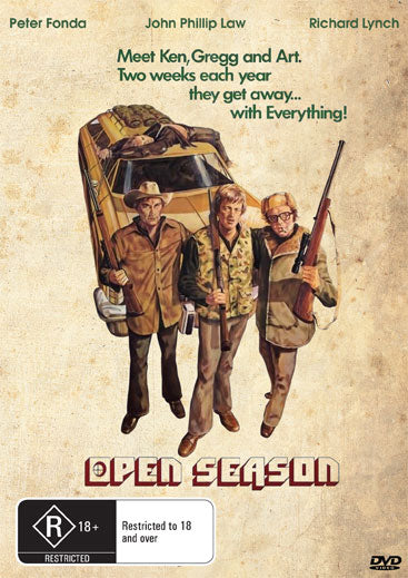 Open Season DVD featuring Peter Fonda and Cornelia Sharpe, drama film with cover art showcasing actors and movie title.