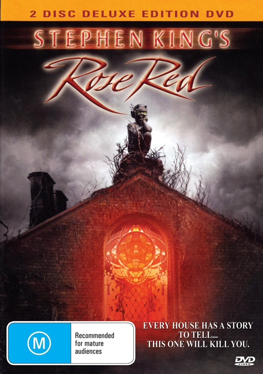 DVD cover of the horror film "Rose Red" featuring Nancy Travis and Matt Keeslar, from rareandcollectibledvds.