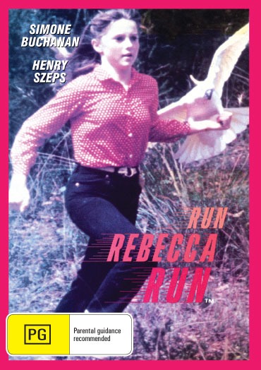 DVD cover for "Run Rebecca Run!" drama featuring Simone Buchanan and Henri Szeps, from rareandcollectibledvds collection.