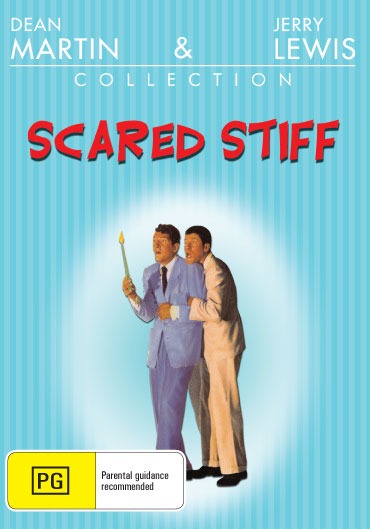 Cover image of the "Scared Stiff" comedy DVD featuring Dean Martin and Jerry Lewis, from rareandcollectibledvds.