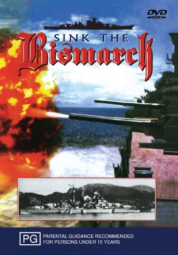 DVD cover of Sink The Bismark documentary featuring John Hillerman and Willie Armstrong, from RareAndCollectibleDVDs.