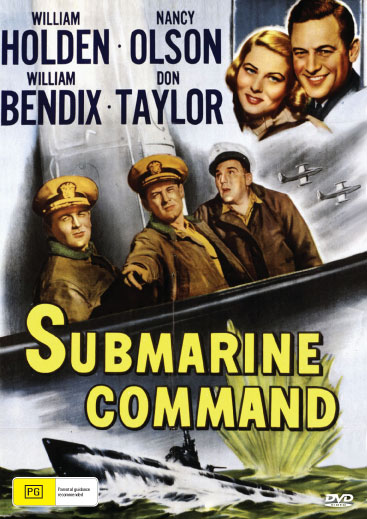 DVD cover of the war film Submarine Command starring William Holden and Nancy Olson, from rareandcollectibledvds.
