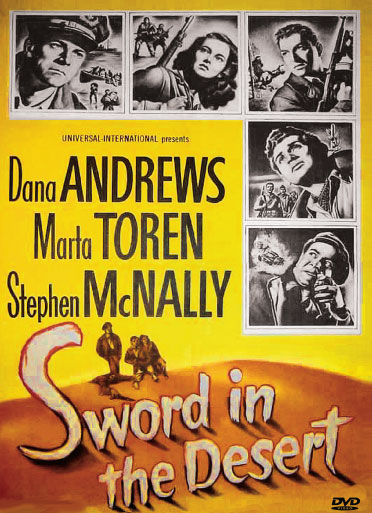DVD of Sword In The Desert featuring Dana Andrews and Märta Torén, historical film on the rareandcollectibledvds label.