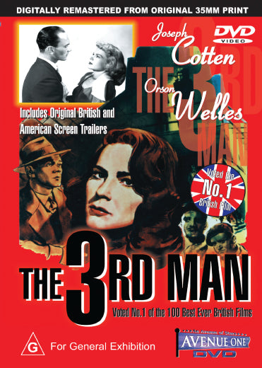 DVD of The 3rd Man mystery film featuring Orson Welles and Joseph Cotten, displayed in a collectible DVD case.