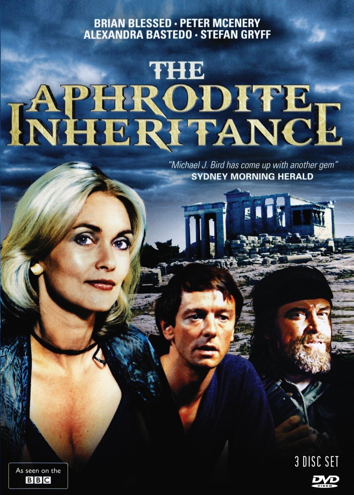 DVD cover of "The Aphrodite Inheritance" crime series featuring Peter McEnery and Alexandra Bastedo, from Rare and Collectible DVDs.