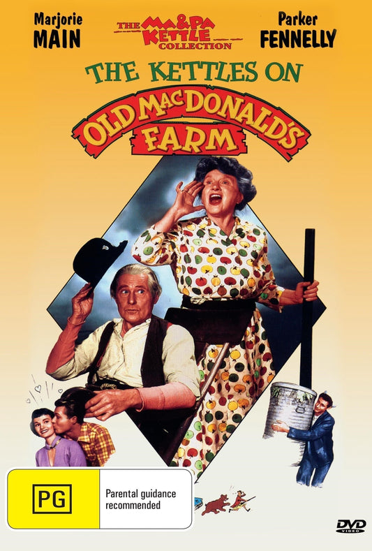 DVD cover of "The Kettles On Old MacDonald's Farm" comedy featuring Marjorie Main and Parker Fennelly.