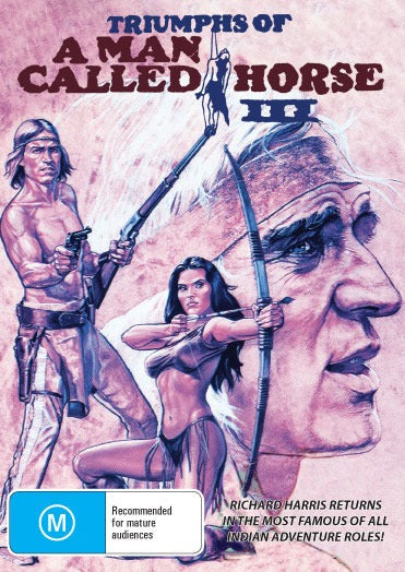 DVD cover of "Triumphs of a Man Called Horse" drama featuring Richard Harris and Michael Beck, from RareAndCollectibleDVDs.