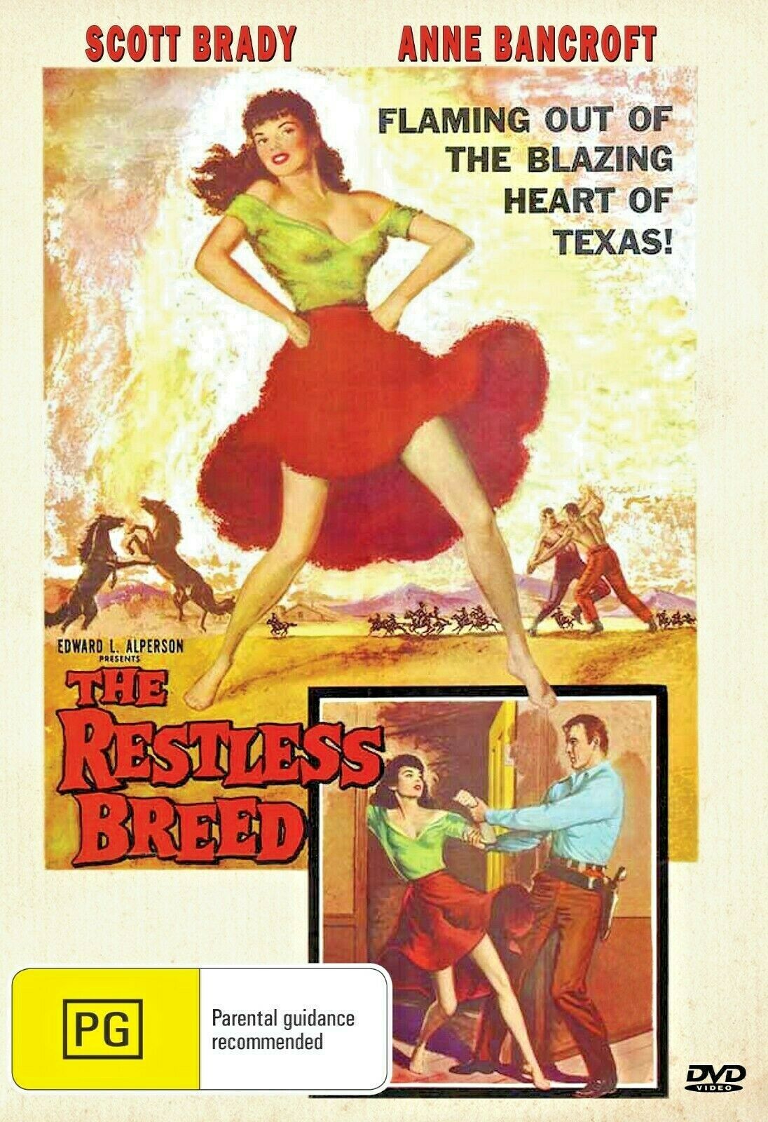 The Restless Breed DVD featuring Western movie stars Scott Brady and Anne Bancroft, classic film on a Timeless Classic DVD.