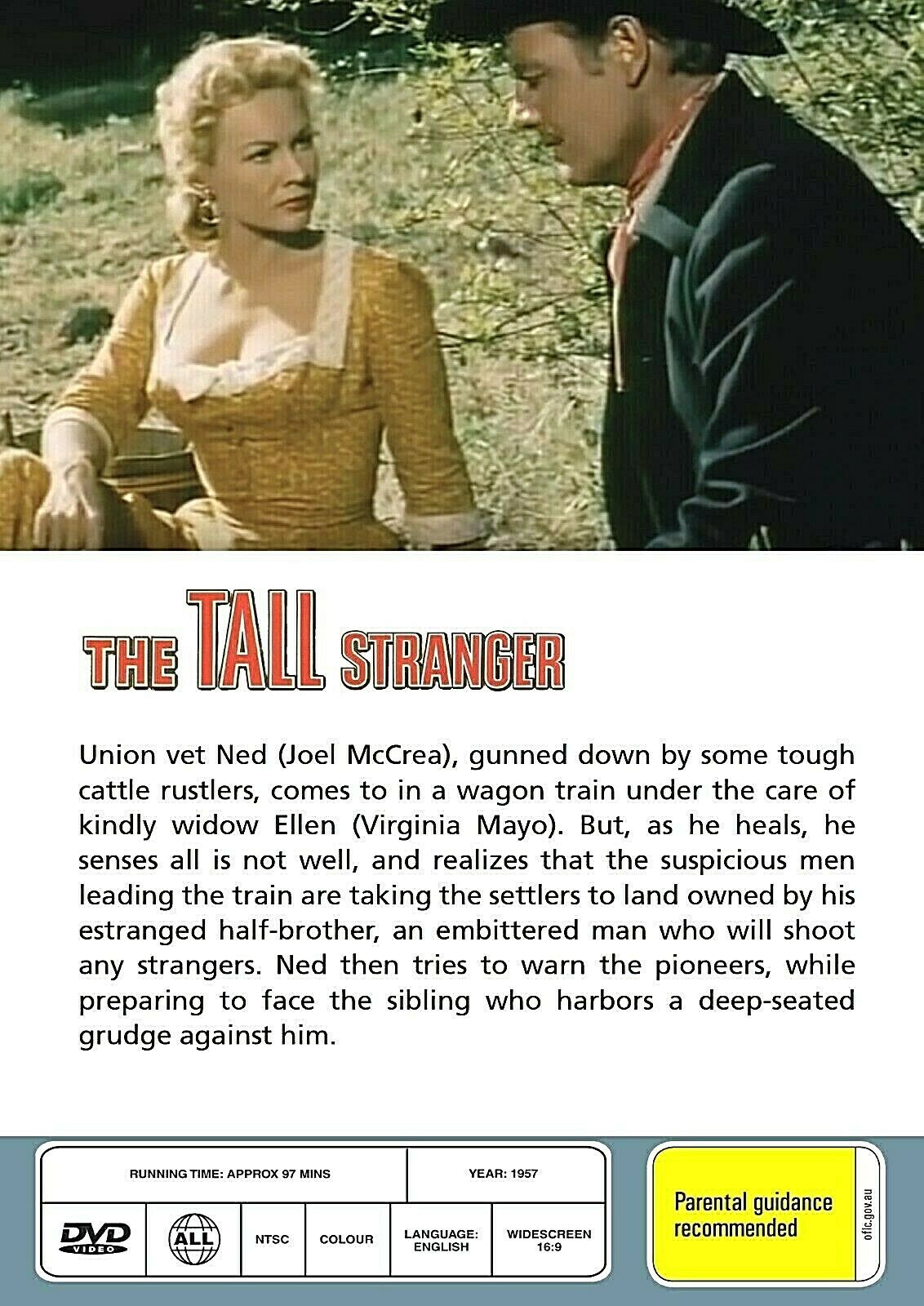 The Tall Stranger DVD featuring Western movie with Joel McCrea and Virginia Mayo, part of Timeless Classic DVD collection.