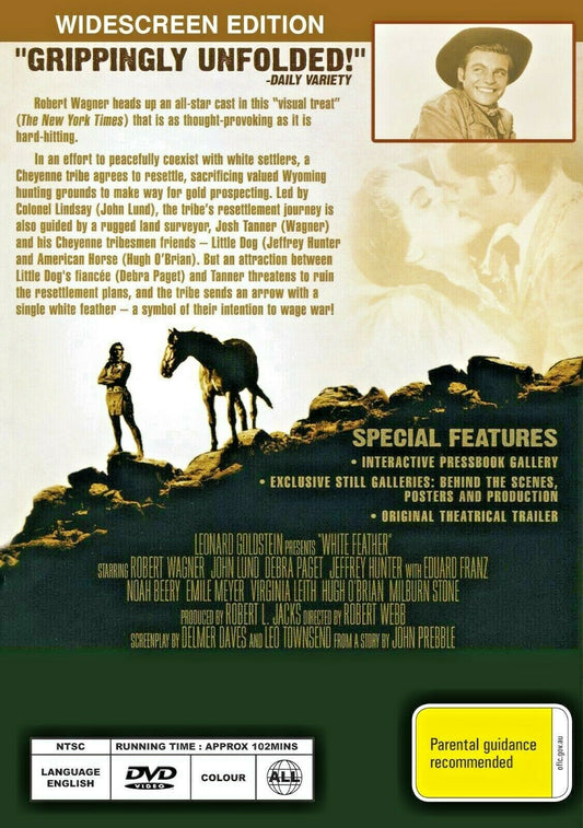 White Feather DVD featuring Robert Wagner and Jeffrey Hunter, a classic history movie from Timeless Classic DVD collection.