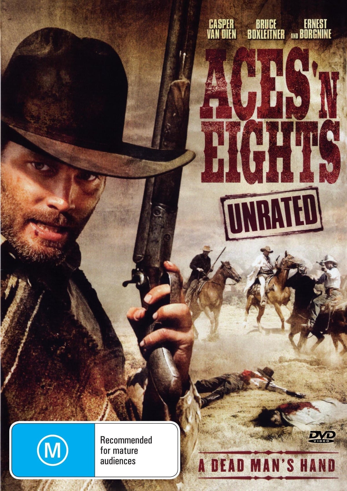 Aces and Eights DVD featuring Casper Van Dien and Bruce Boxleitner, action movie from Timeless Classic DVD collection.