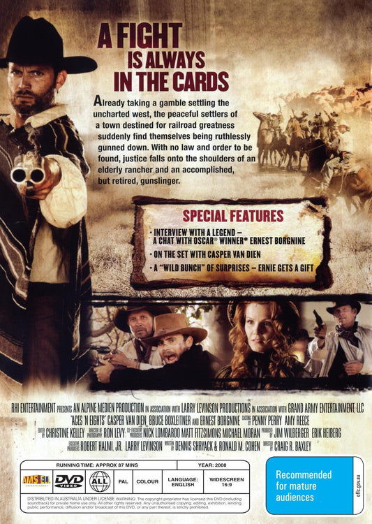 Aces and Eights DVD featuring Casper Van Dien and Bruce Boxleitner, action movie from Timeless Classic DVD collection.