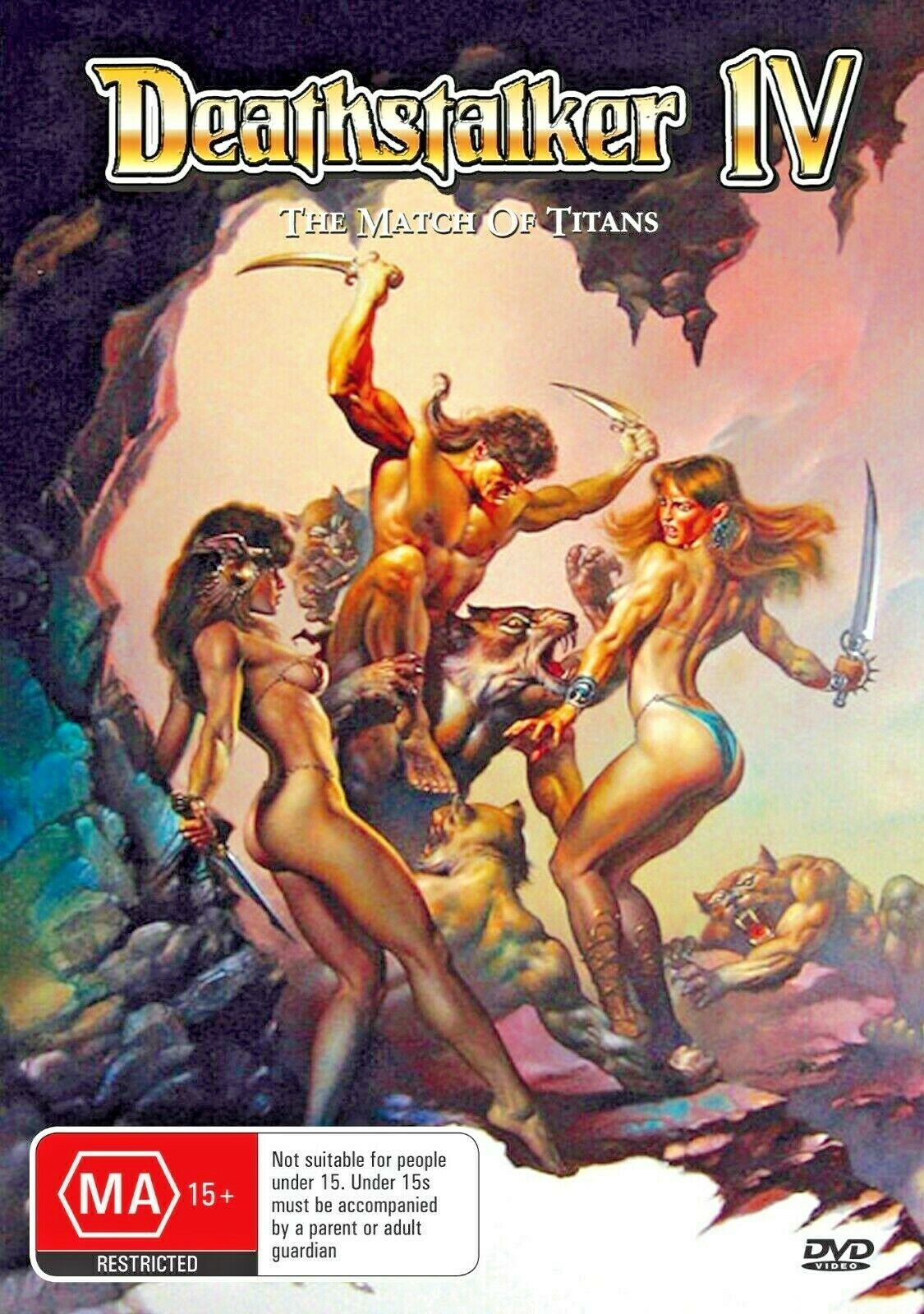 DVD cover of Deathstalker IV: Match of Titans featuring Rick Hill and Maria Ford, drama movie from Timeless Classic DVD.