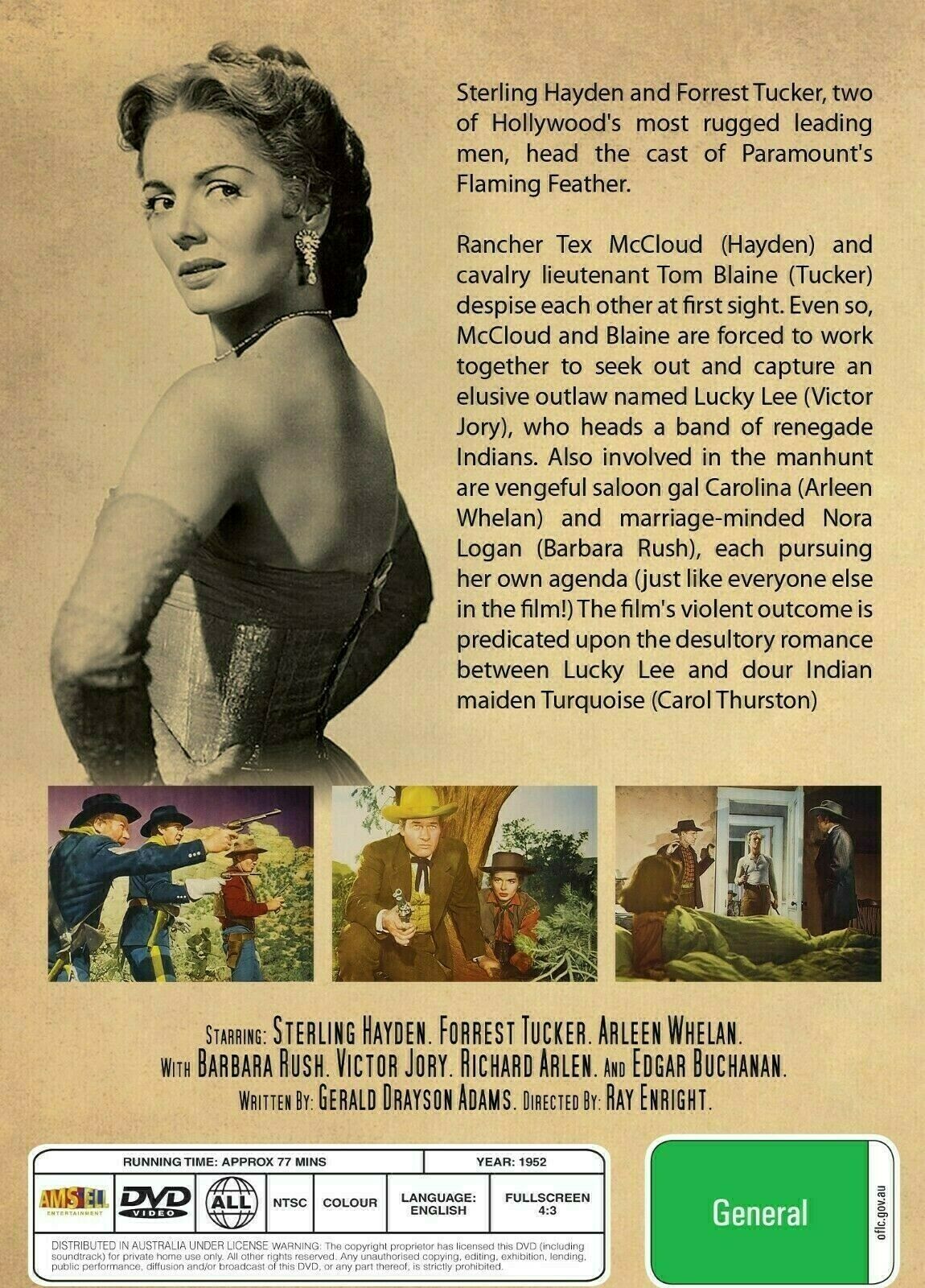 Western DVD featuring Sterling Hayden and Forrest Tucker in Flaming Feather, part of Timeless Classic DVD collection.