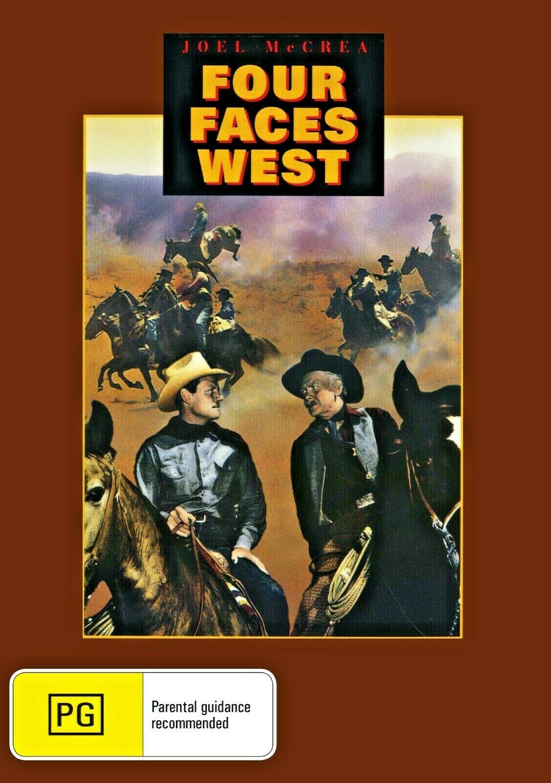 Four Faces West DVD featuring Joel McCrea and Frances Dee, classic Western movie from Timeless Classic DVD collection.
