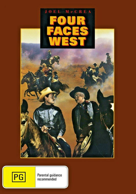 Four Faces West DVD featuring Joel McCrea and Frances Dee, classic Western movie from Timeless Classic DVD collection.