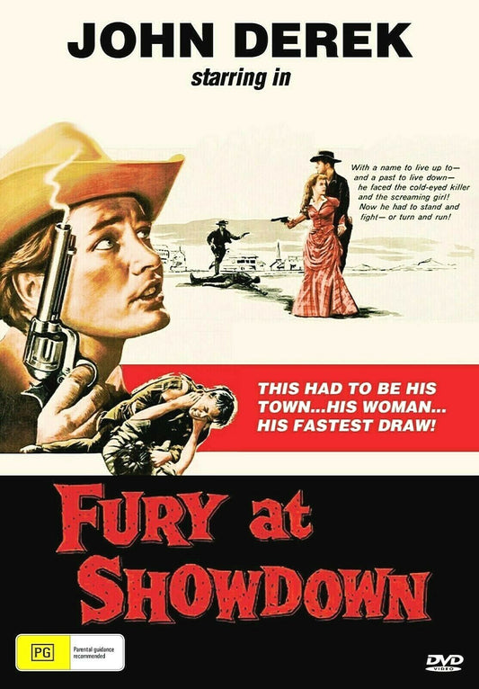 Fury at Showdown 1957 DVD Western movie featuring John Derek and John Smith, part of Timeless Classic DVD collection.