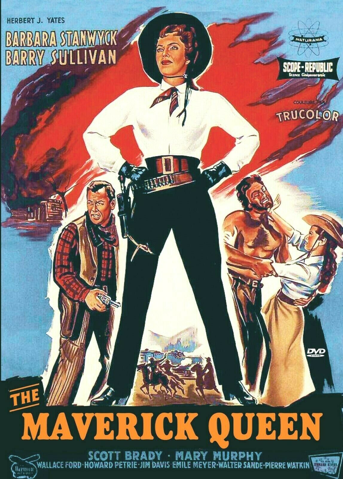 The Maverick Queen DVD featuring Barbara Stanwyck in a classic Western film, with Barry Sullivan, from Timeless Classic DVD collection.